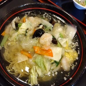 冷蔵庫整理野菜と鶏がら塩糀スープの素で★タンメン★